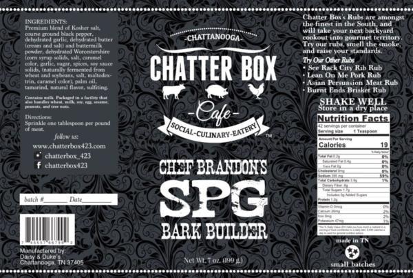 Chatter Box Cafe Chef Brandons SPG Bark Builder